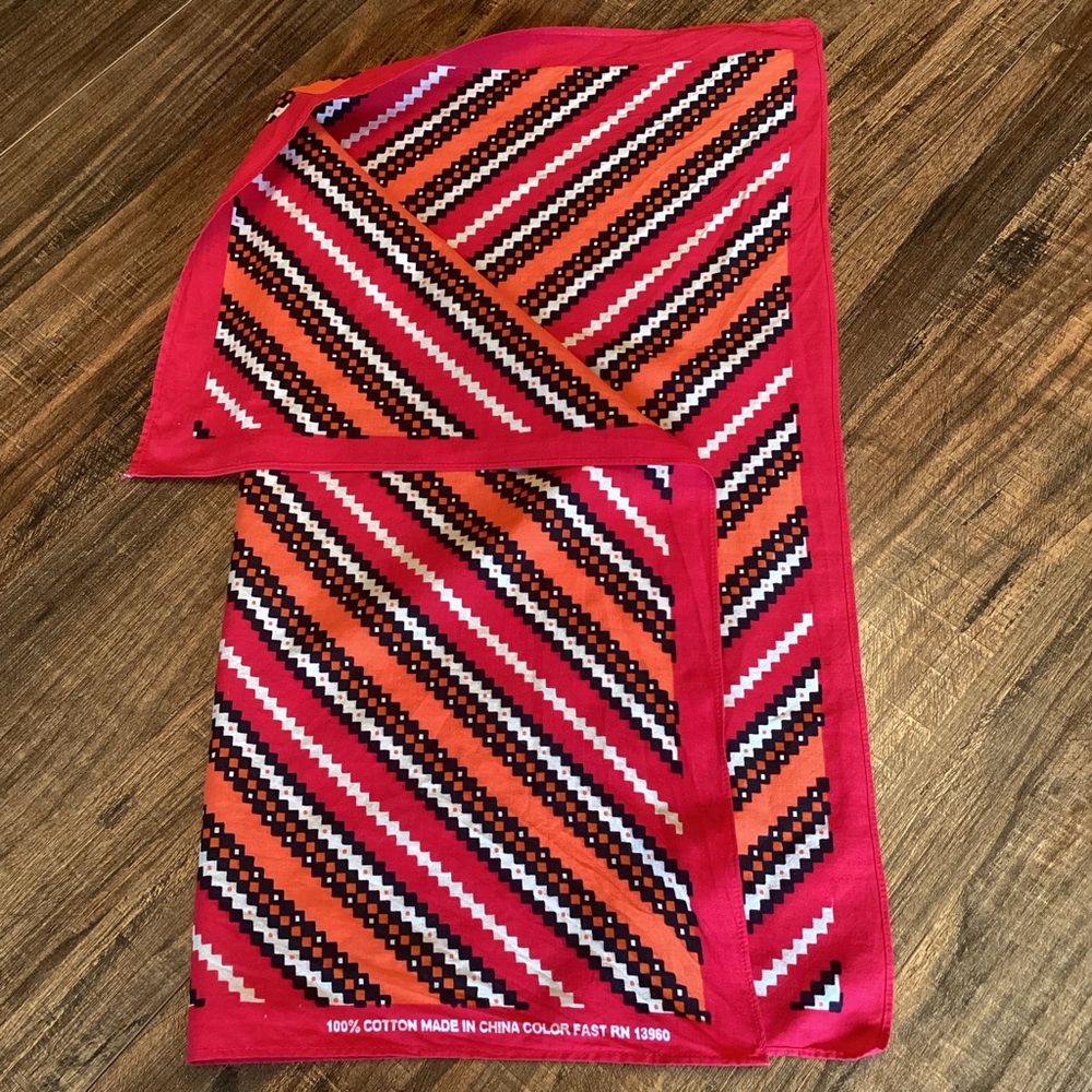 Retro Southwestern Pixel Print Cotton Bandana Color Fast RN 13960